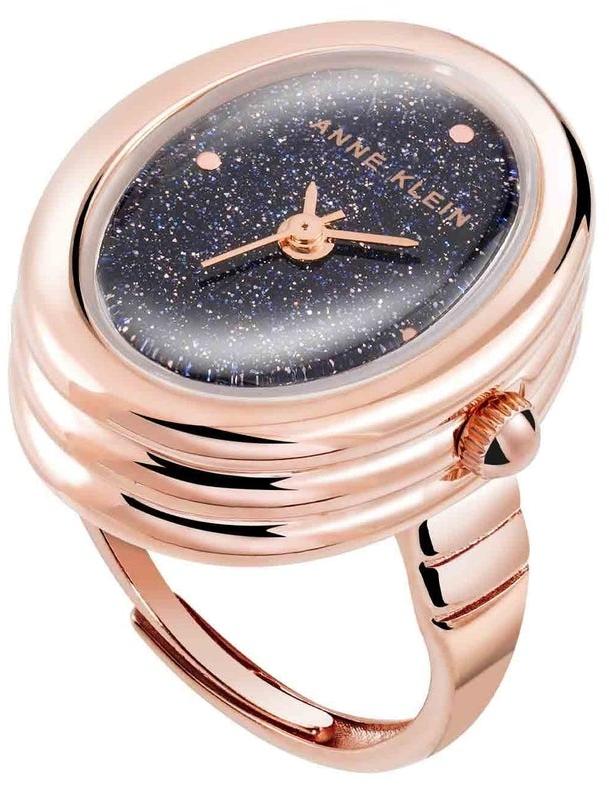 Anne Klein Oval Gemstone Ring Watch AK-5126RINGBL