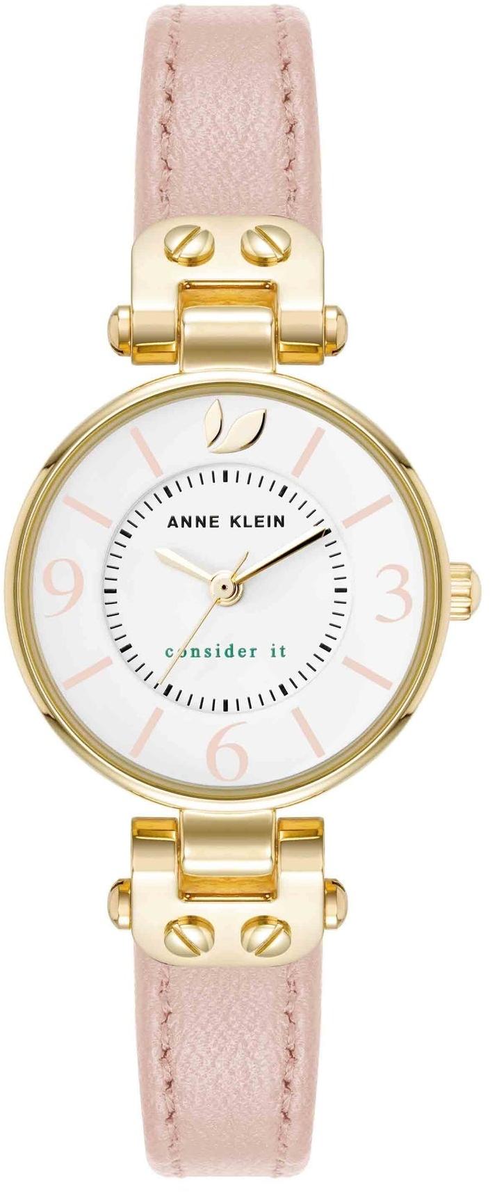 Anne Klein Consider It Sustainable Leather Strap Watc AK-5144WTBH