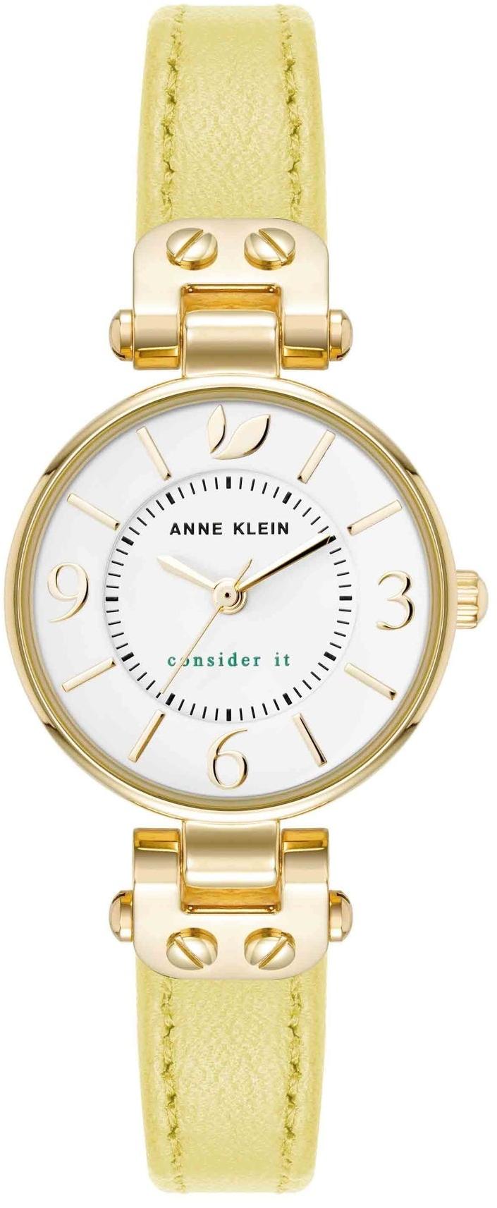 Anne Klein Consider It Sustainable Leather Strap Watch AK-5144WTYL