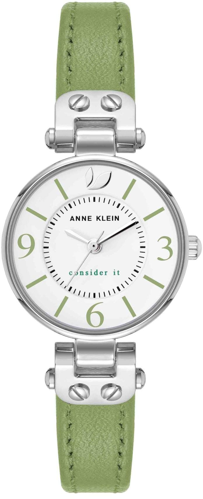 Anne Klein Consider It Sustainable Leather Strap Watch AK-5145WTGN