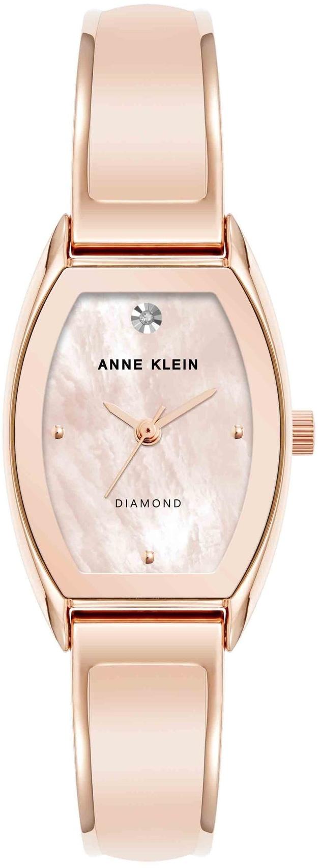 Anne Klein Cushion Case Diamond Dial Bangle Watch AK-5238BHRG