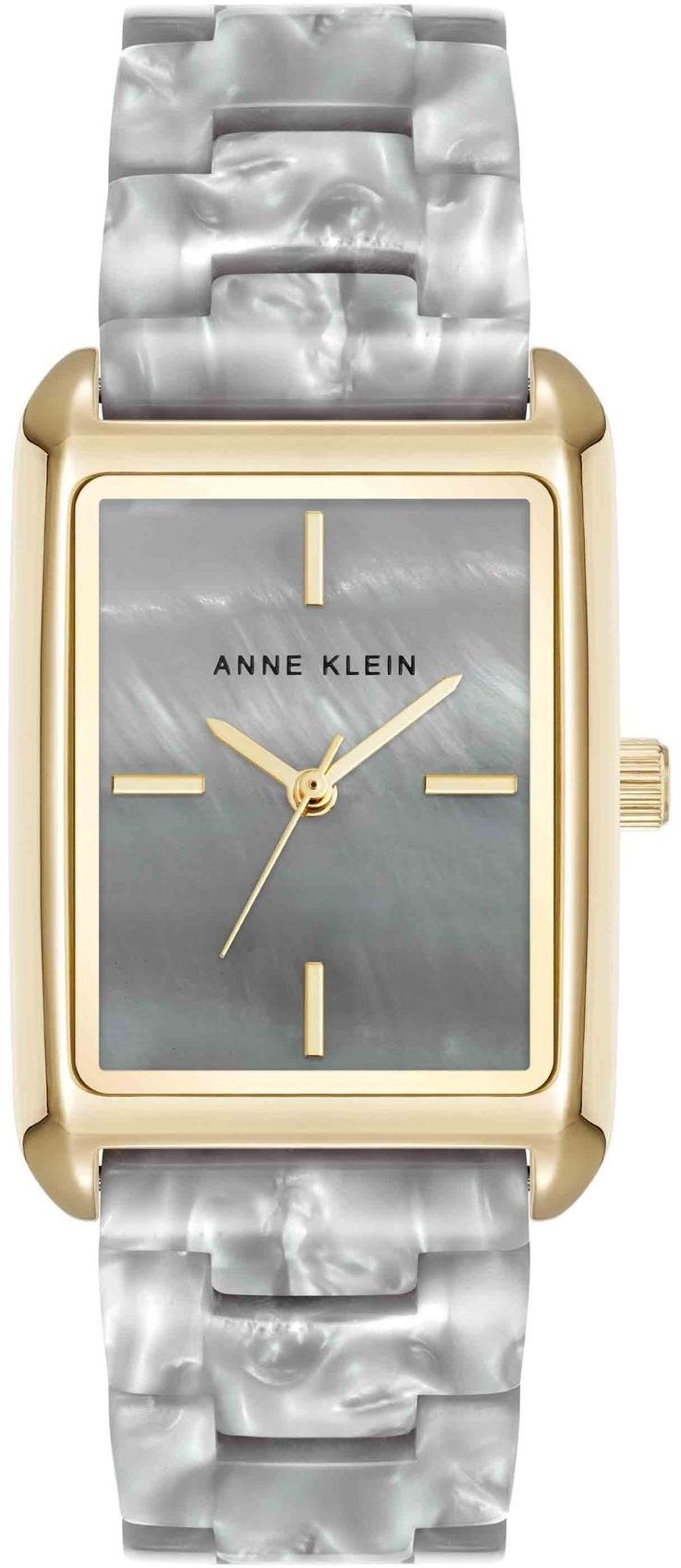Anne Klein Delicate Rectangular Acetate Link Bracelet Watch AK-5290GPLG