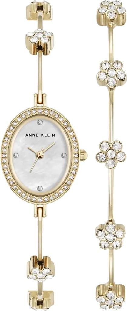 Anne Klein Analog Oval Crystal AK-5330GPST