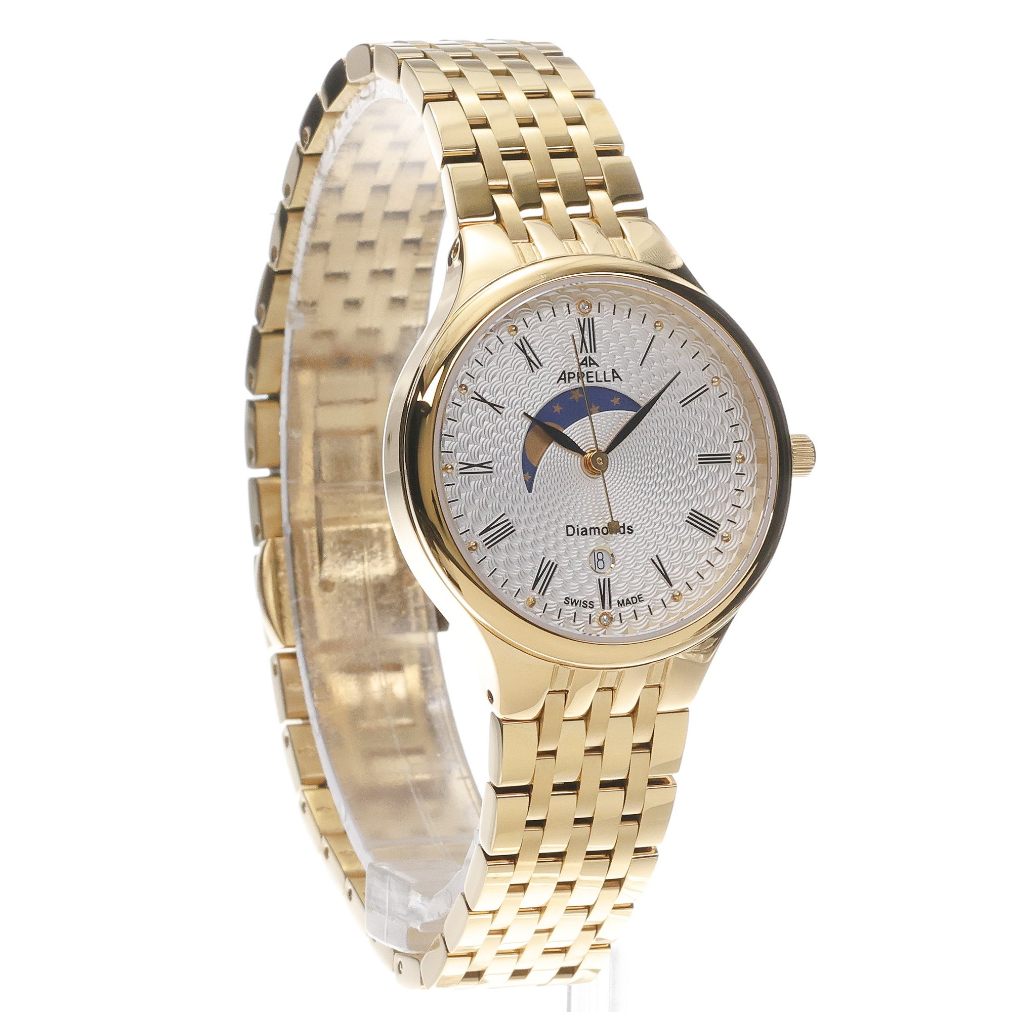 Appella L320021133DMQ Diamonds zegarek damski klasyczny szafirowe - miniatura 3