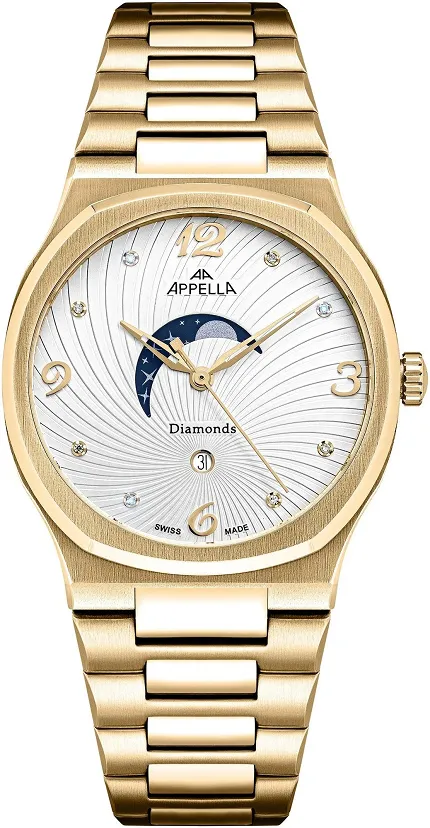 Appella L320061173QD zegarek złoty klasyczny Diamonds bransoleta - zdjęcie 1
