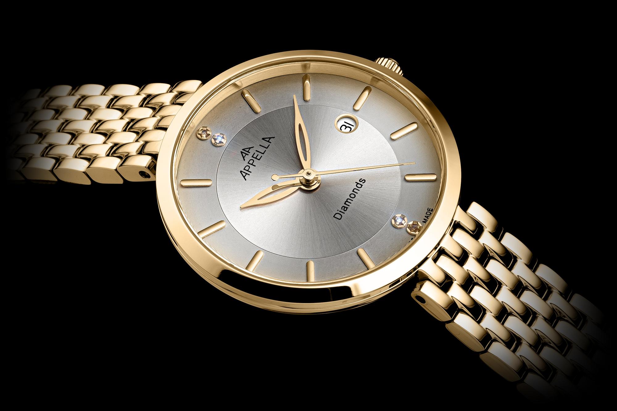 Appella L500131197DQ zegarek złoty klasyczny Diamonds bransoleta - miniatura 5