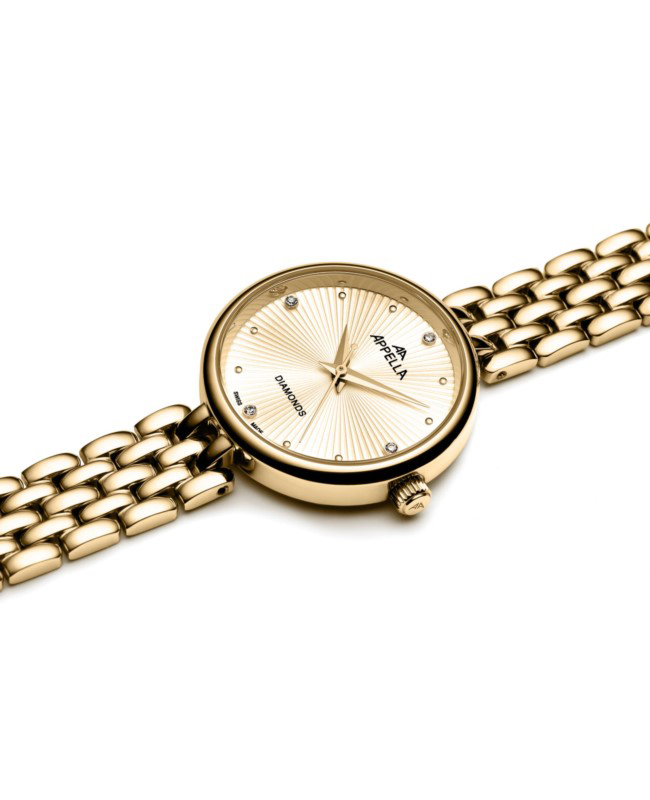 Appella L500201141DQ zegarek złoty klasyczny Diamonds bransoleta - miniatura 5