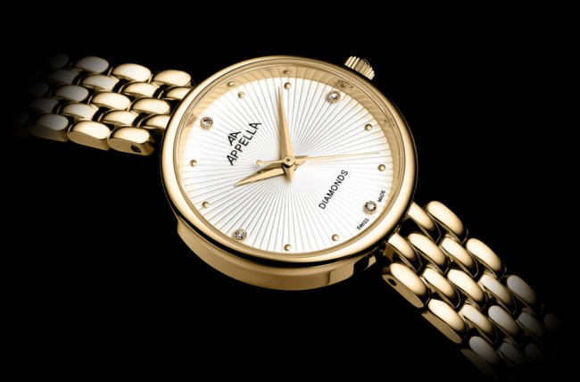 Appella L500201143DQ Diamonds klasyczny zegarek złoty - miniatura 8