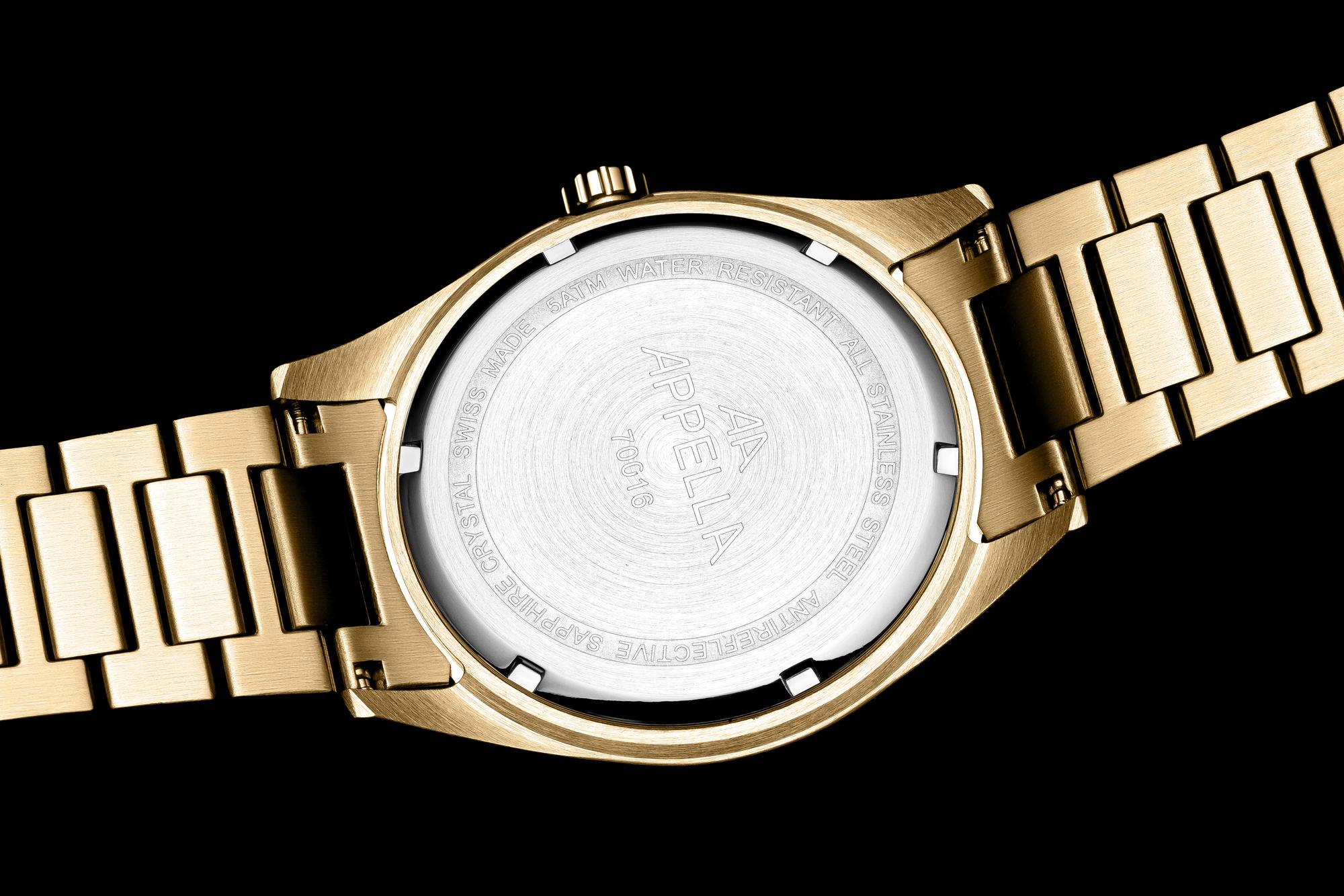 Appella L700161116CH Classic Chronograf Pasek biżuteryjny zegarek złoty