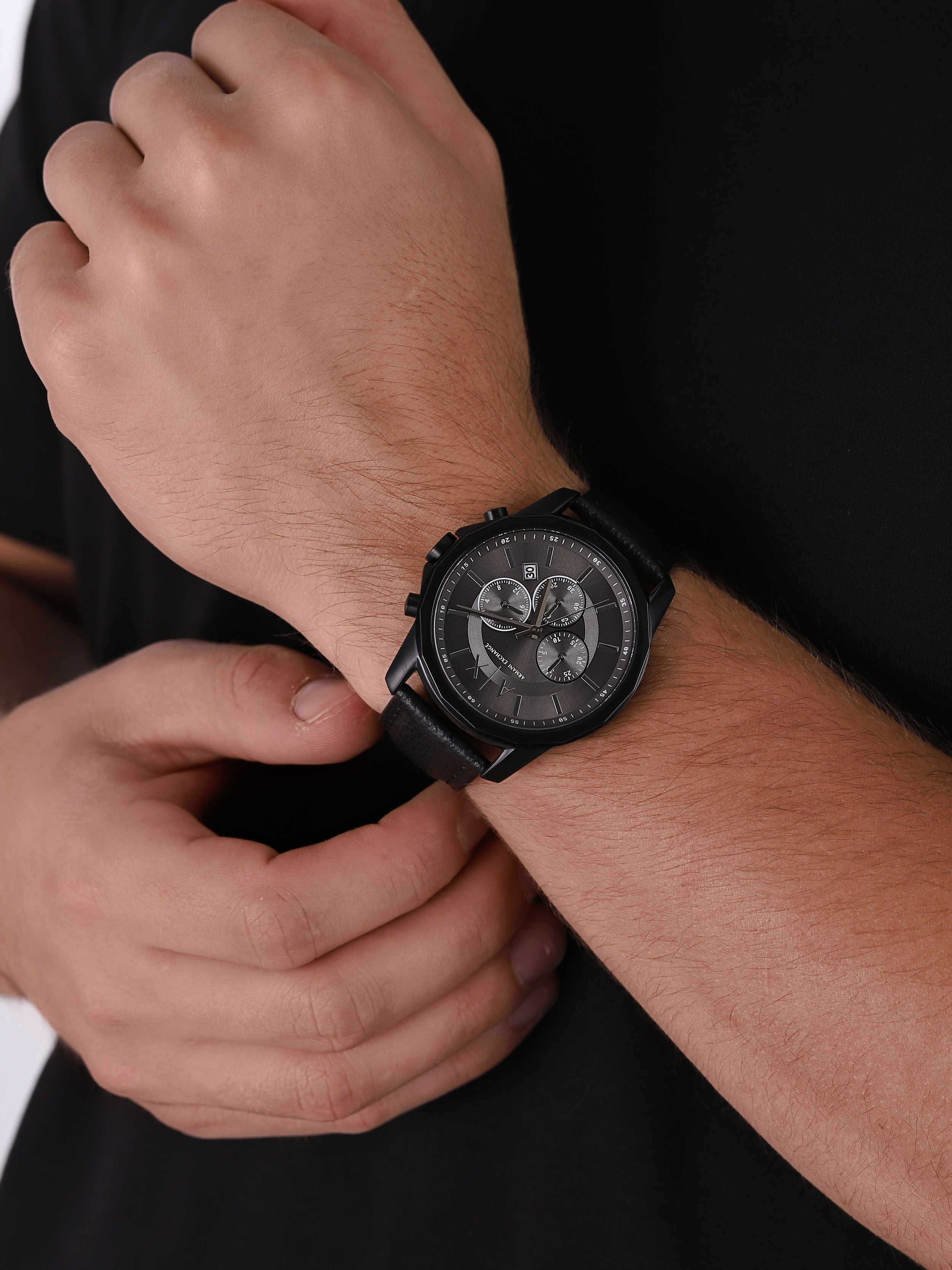 Armani Exchange AX1724 zegarek czarny fashion/modowy Armani Exchange pasek - miniatura 3