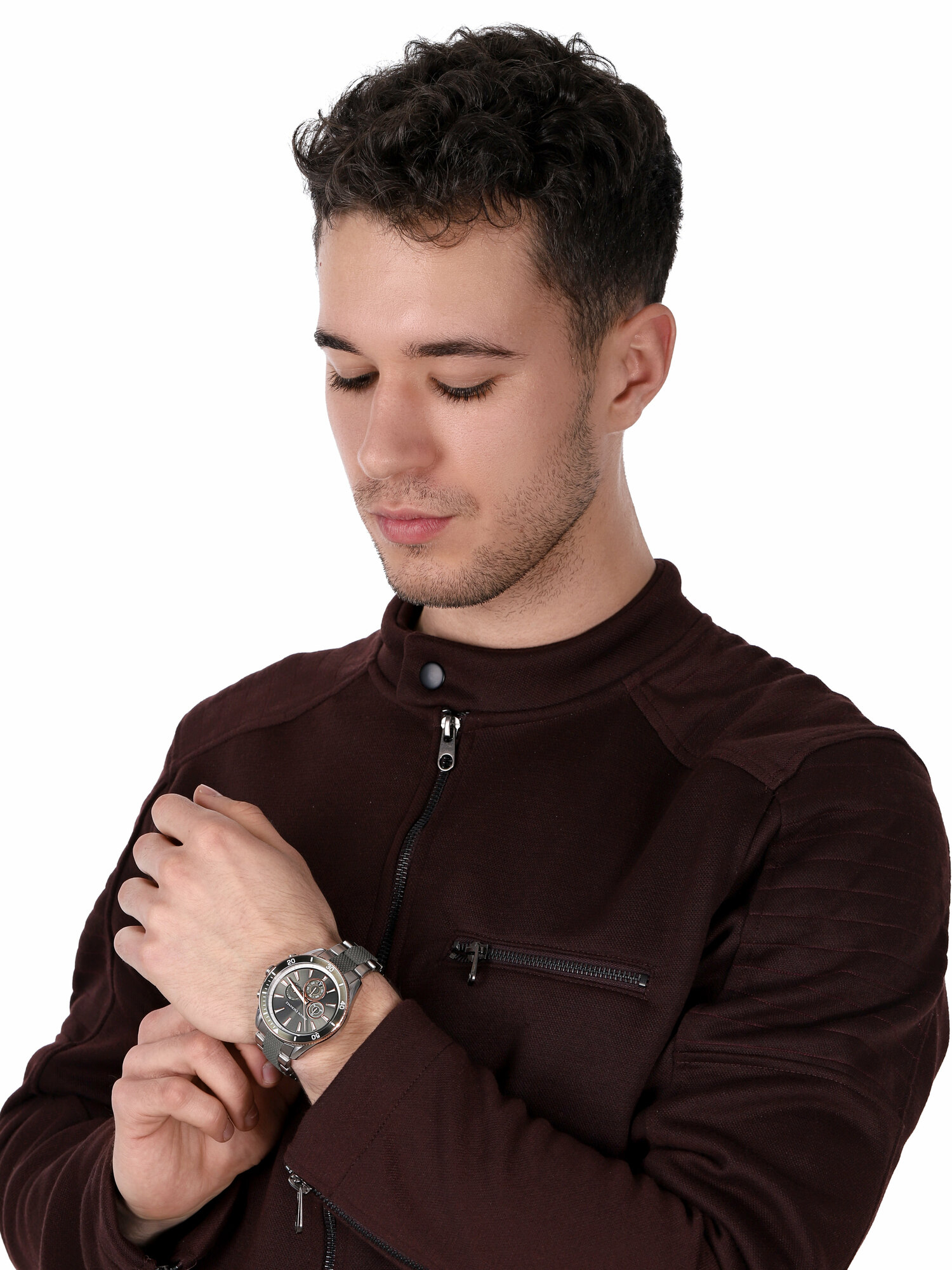 Armani Exchange AX1830 zegarek srebrny sportowy Fashion bransoleta - miniatura 2