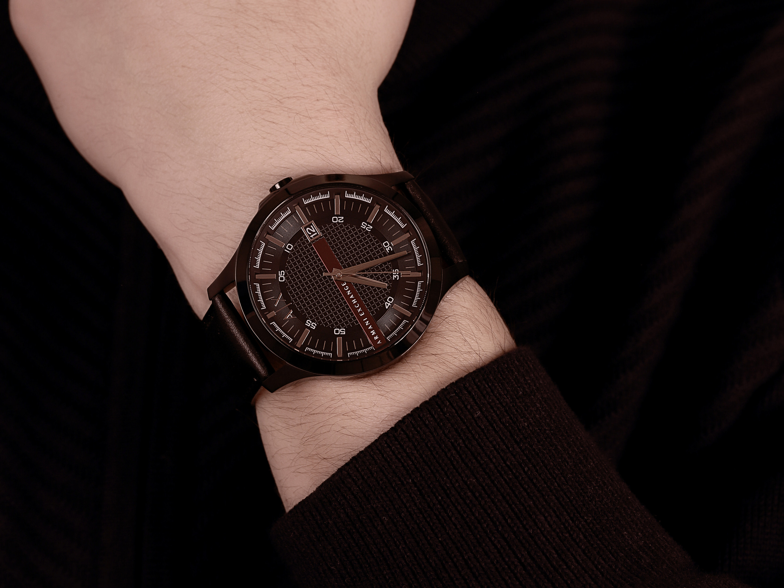Armani Exchange AX2410 zegarek czarny klasyczny Fashion pasek - miniatura 4