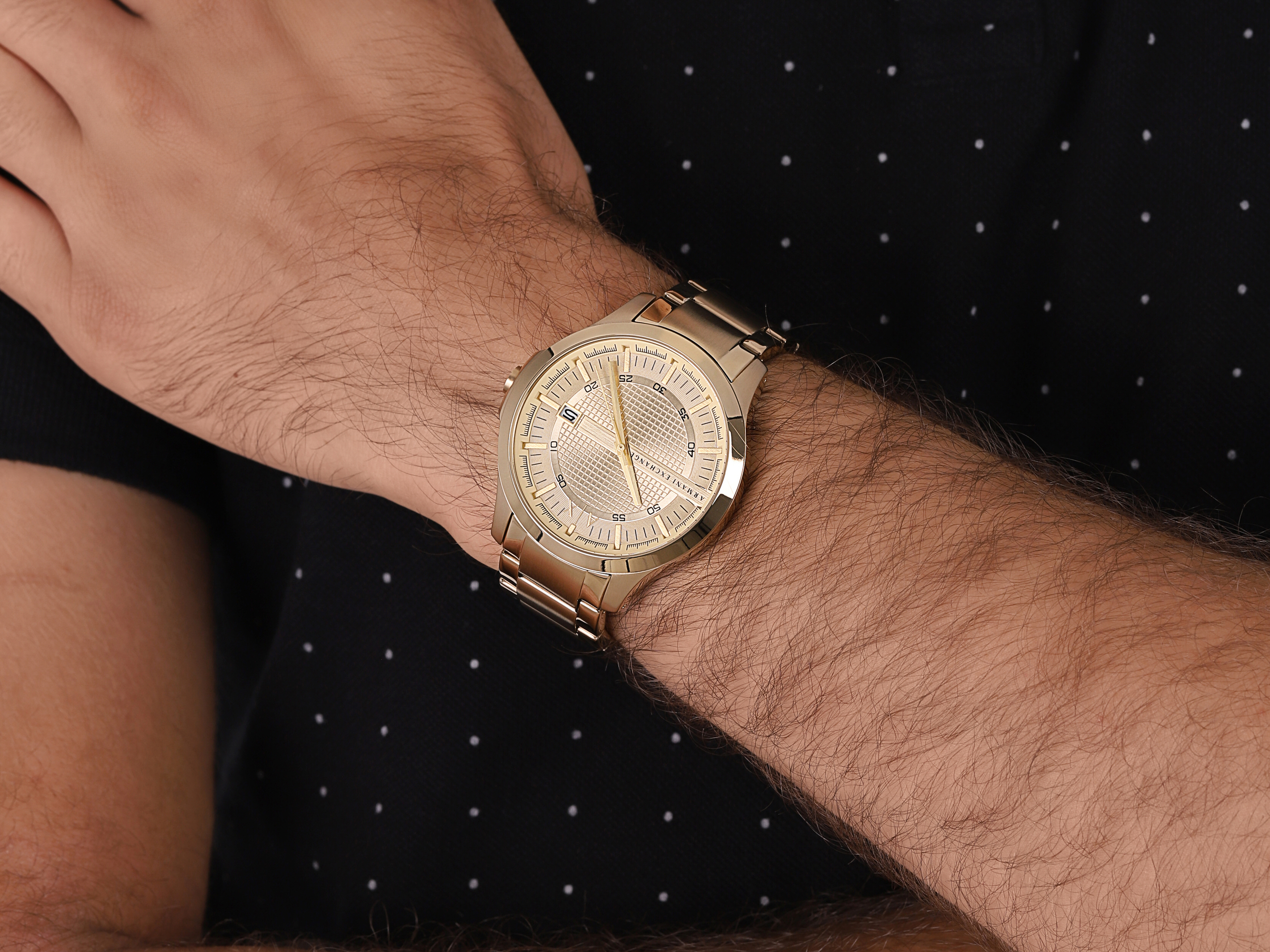 Armani Exchange AX2415 zegarek złoty klasyczny Fashion bransoleta - miniatura 6