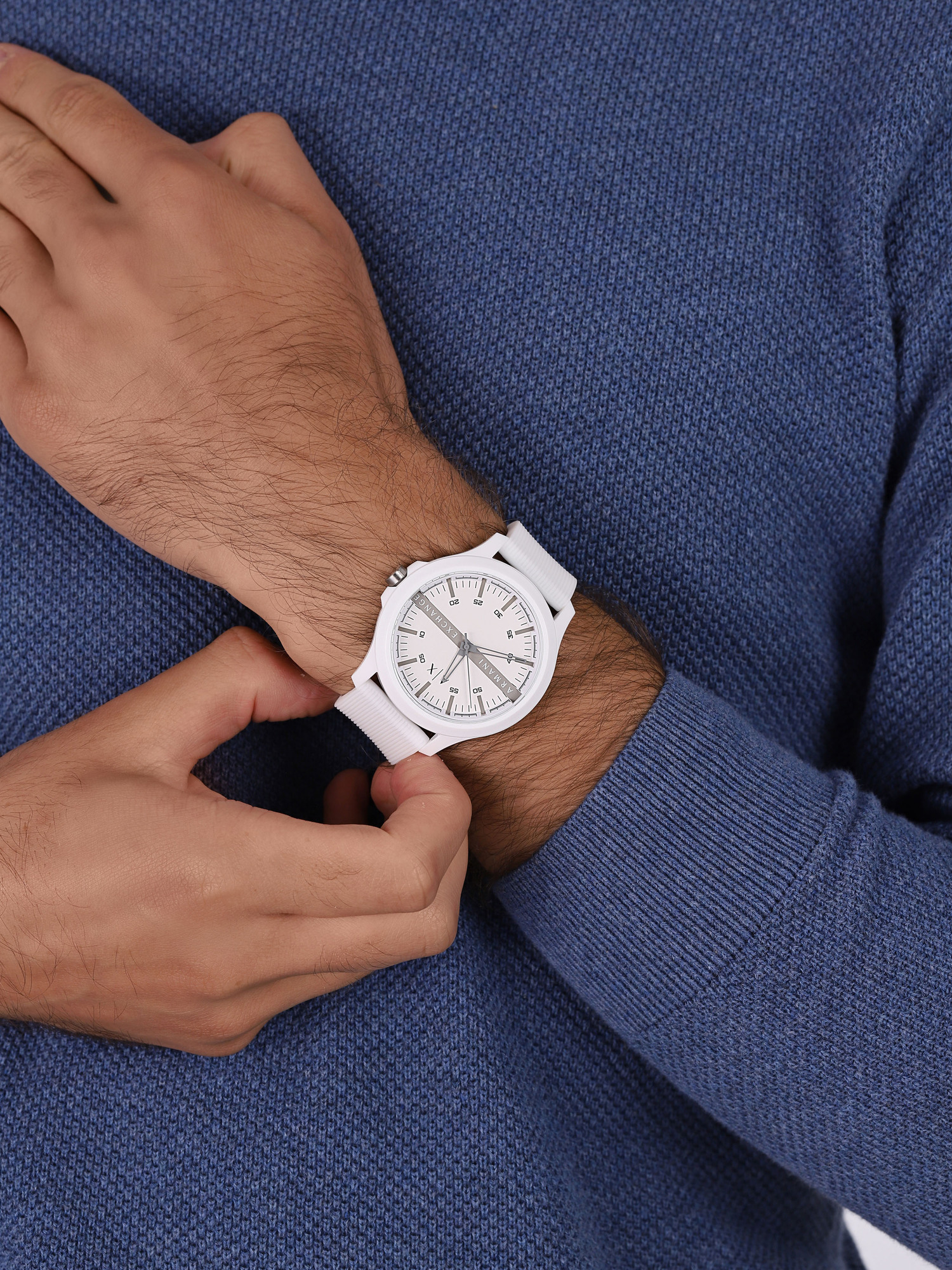 Armani Exchange AX2424 zegarek biały klasyczny Fashion pasek - miniatura 3