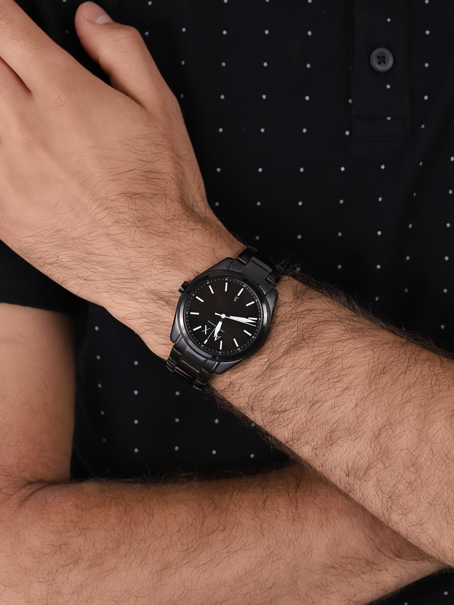 Armani Exchange AX2858 zegarek czarny klasyczny Fashion bransoleta - miniatura 5