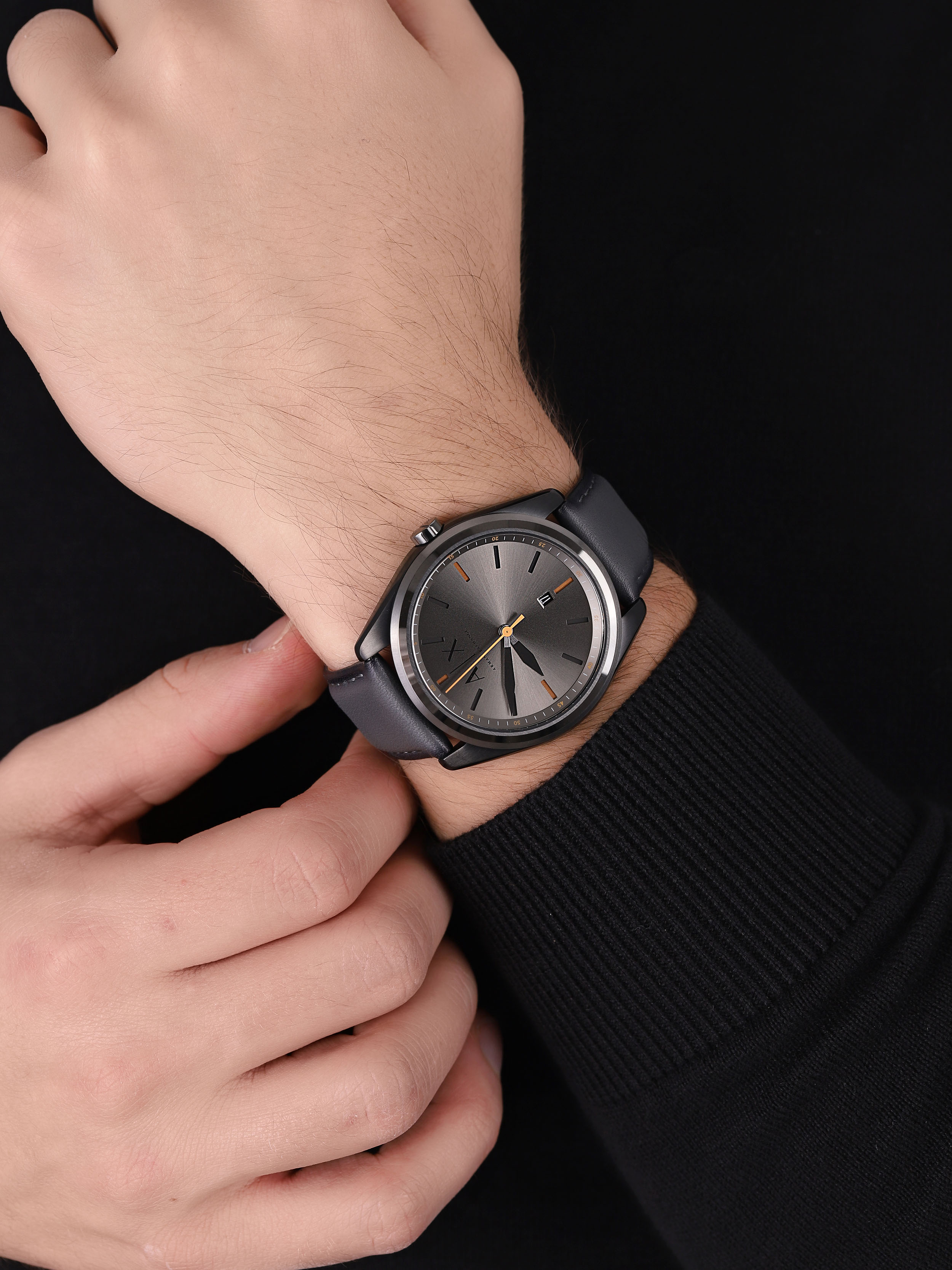 Armani Exchange AX2859 zegarek czarny klasyczny Fashion pasek - miniatura 3