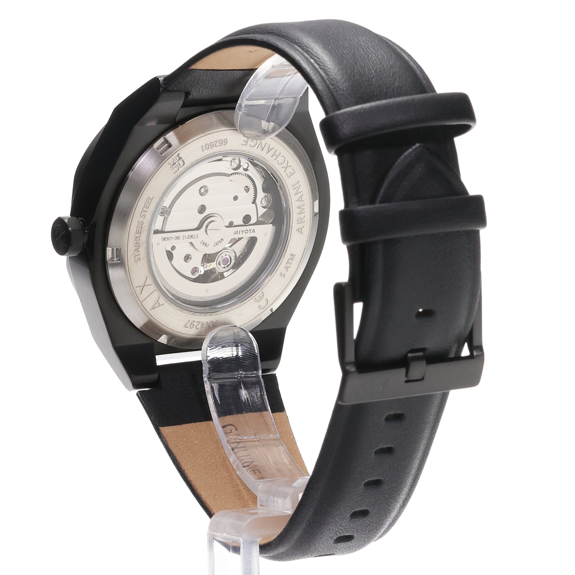 Armani Exchange AX4297 Sync Skeleton Automatic Armani Exchange klasyczny zegarek czarny - miniatura 4