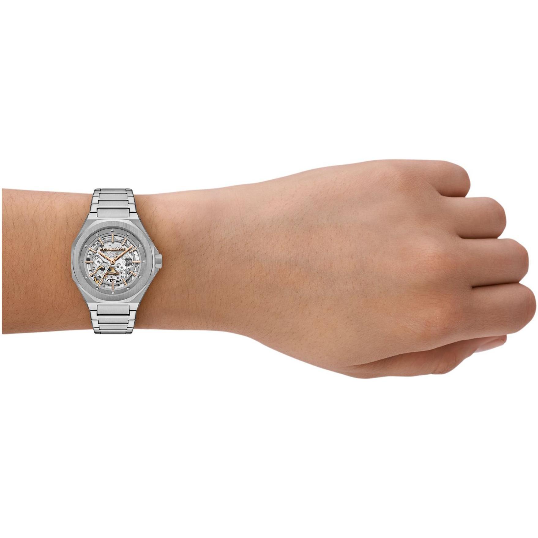 Armani Exchange AX4618 Andrea Automatic Armani Exchange klasyczny zegarek srebrny - miniatura 8
