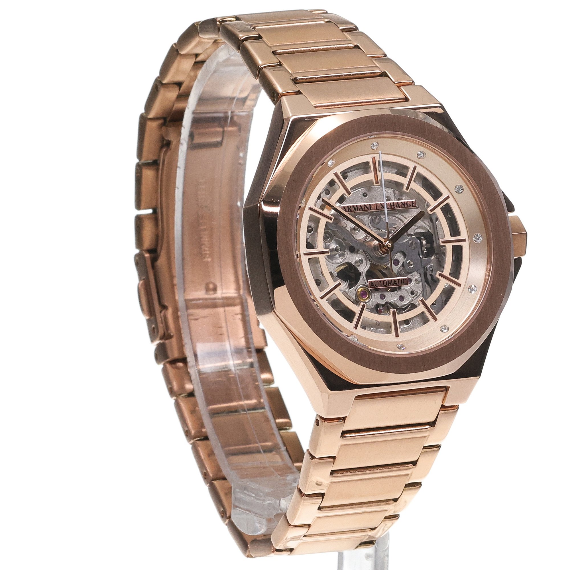 Armani Exchange AX4619 zegarek różowe złoto klasyczny Armani Exchange bransoleta - miniatura 3