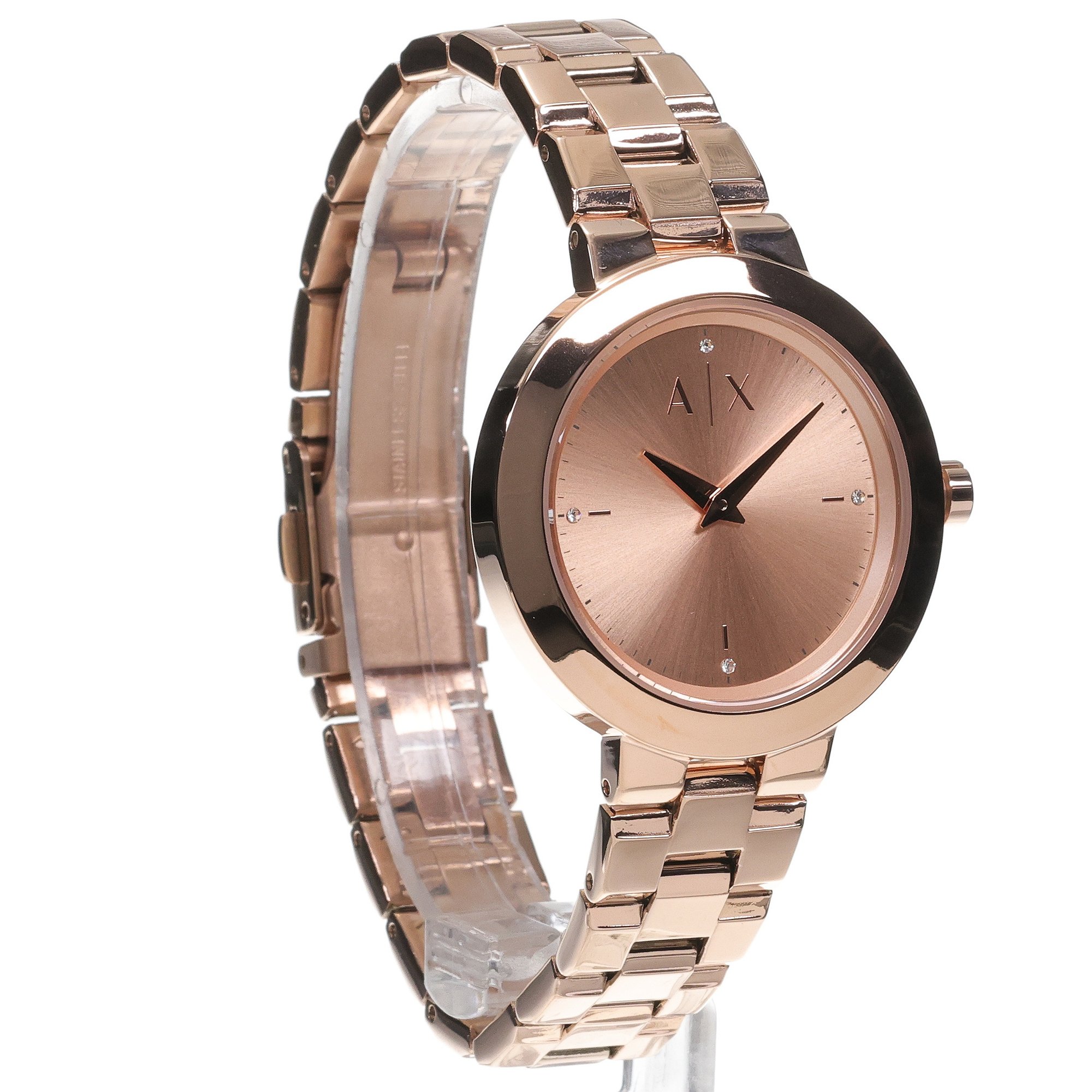 Armani Exchange AX5177 zegarek różowe złoto fashion-modowy Fashion bransoleta