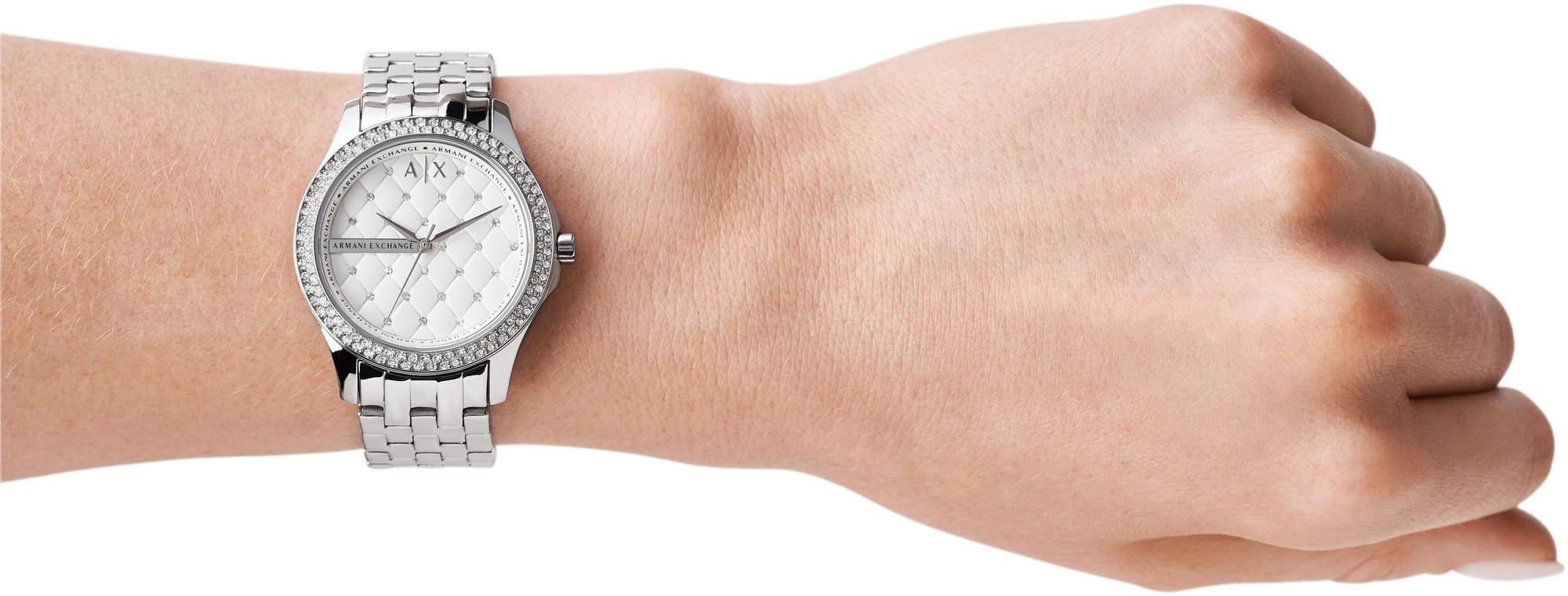 Armani Exchange AX5215 Lady Hampton Fashion klasyczny zegarek srebrny
