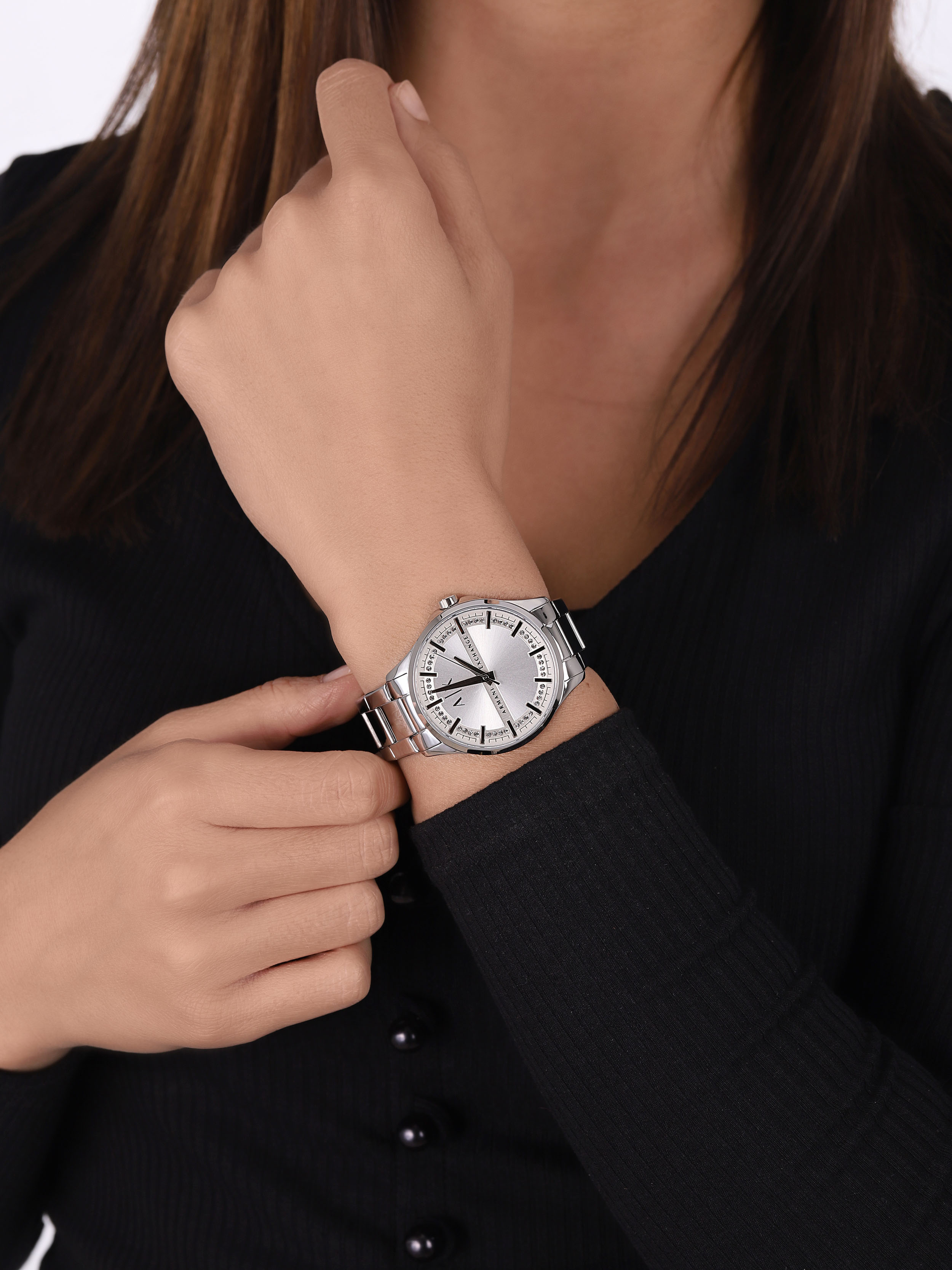Armani Exchange AX5256 zegarek srebrny fashion/modowy Armani Exchange bransoleta - miniatura 3