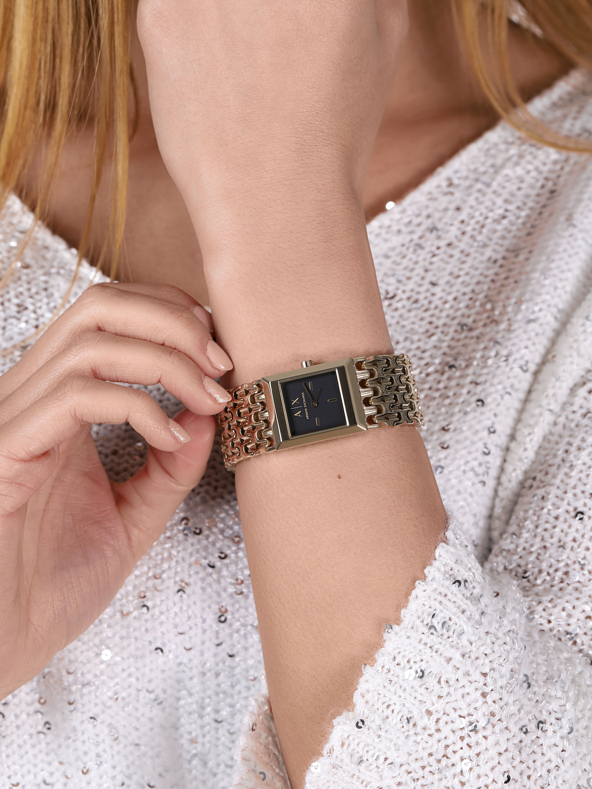 Armani Exchange AX5909 zegarek złoty fashion/modowy Fashion bransoleta - miniatura 3