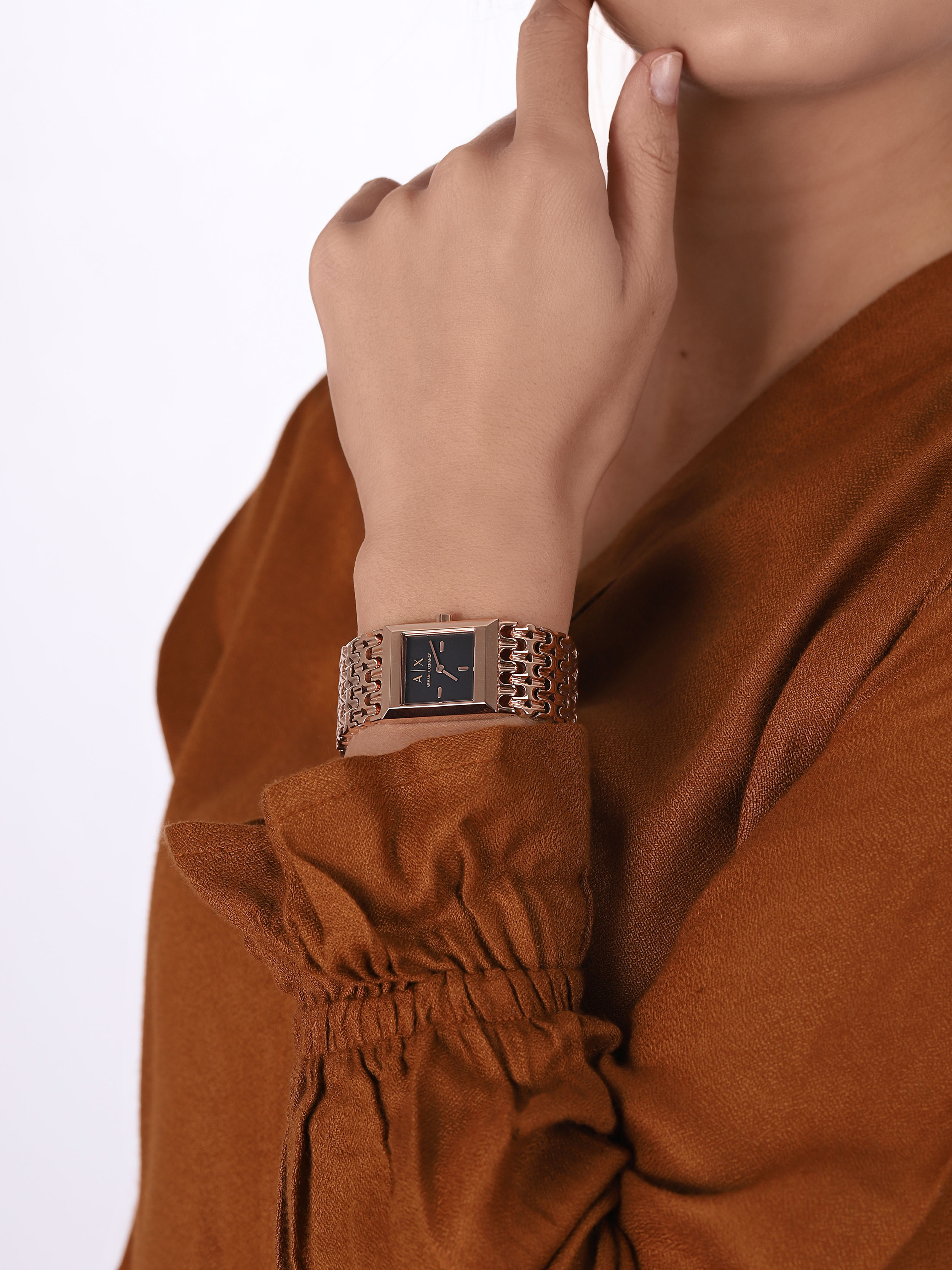 Armani Exchange AX5910 zegarek różowe złoto fashion/modowy Fashion bransoleta - miniatura 3