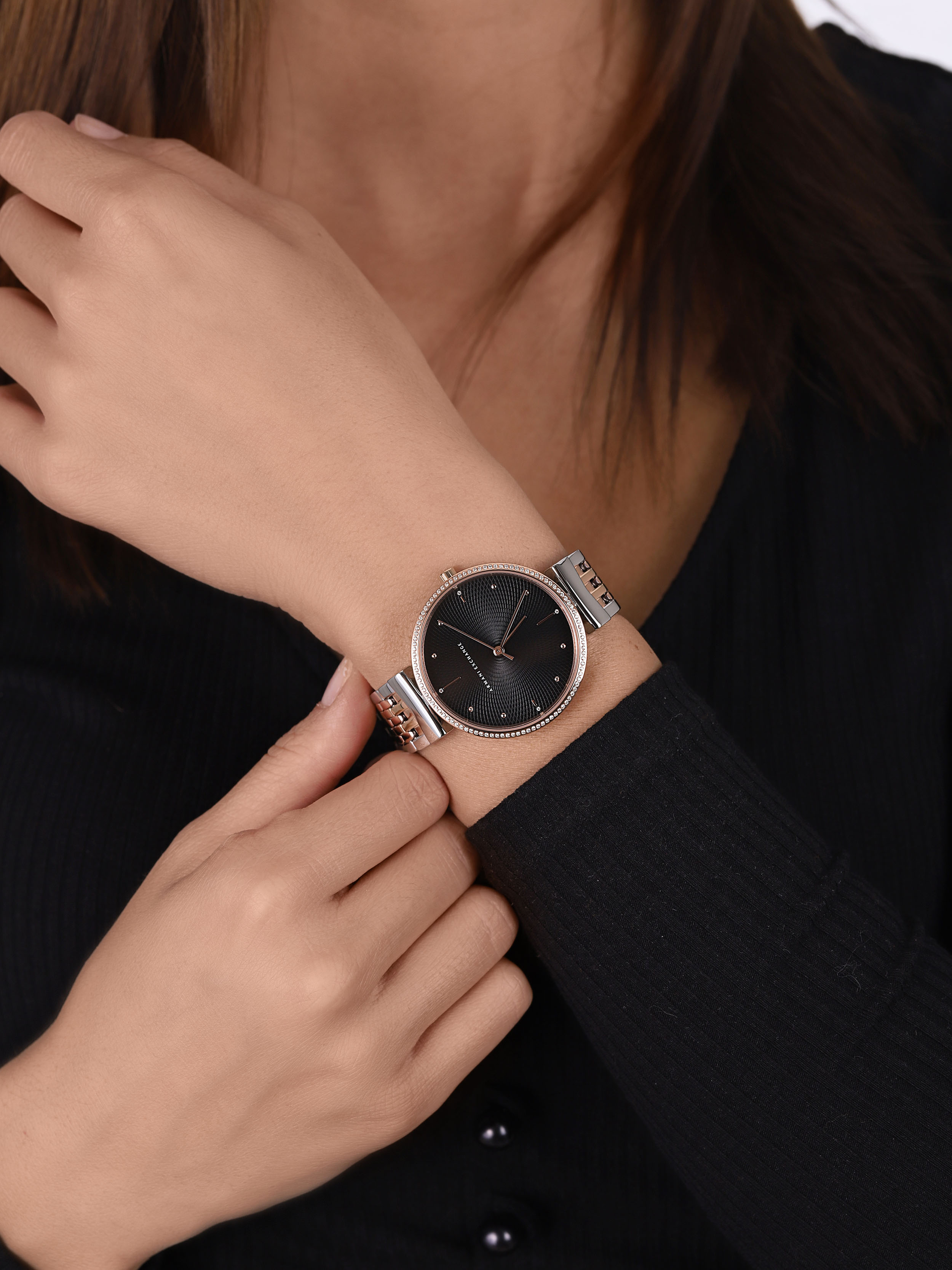 Armani Exchange AX5911 zegarek srebrny klasyczny Armani Exchange bransoleta - miniatura 3