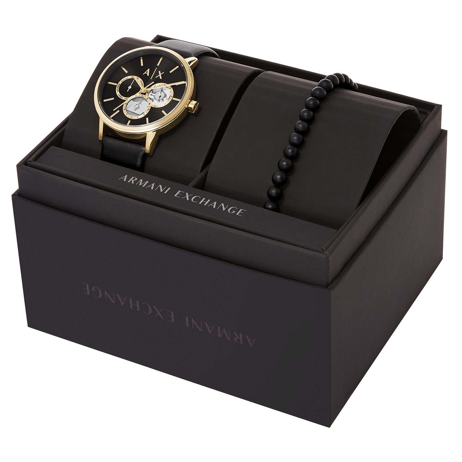 Armani Exchange AX7146SET zegarek złoty klasyczny Fashion pasek - miniatura 5