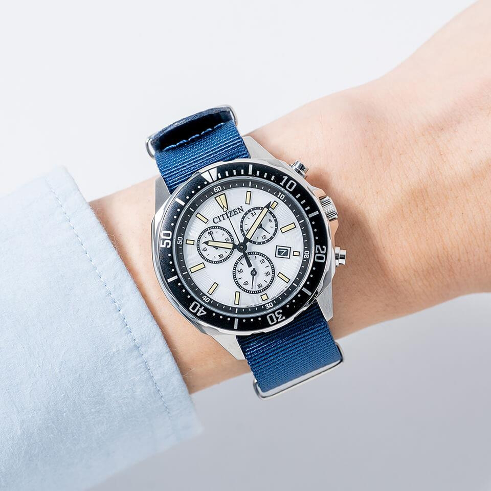 AT2500-19A zegarek srebrny sportowy Chrono pasek - miniatura 5