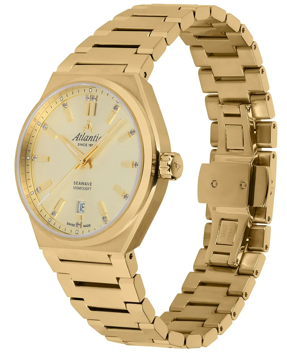 Atlantic 393654531 zegarek złoty elegancki Seawave bransoleta - miniatura 9