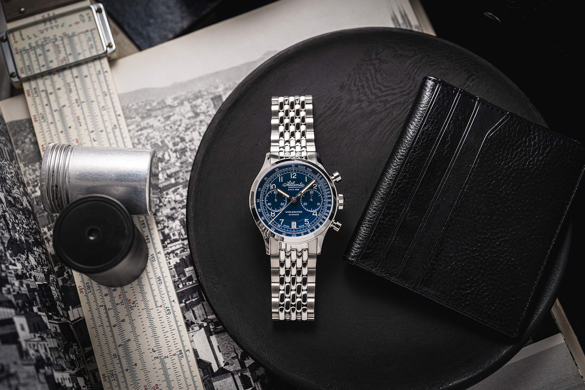 Atlantic 528574153 Worldmaster Bicompax Automatic zegarek klasyczny Worldmaster