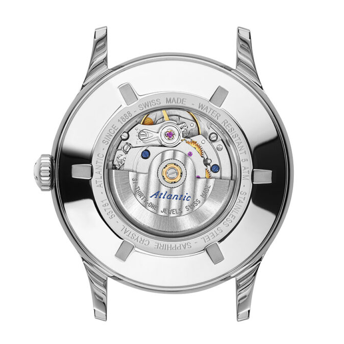 Atlantic 537814163 zegarek srebrny elegancki Worldmaster pasek