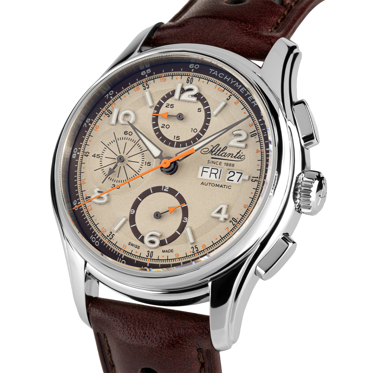 Atlantic 558534195 zegarek męski elegancki Worldmaster pasek - miniatura 3