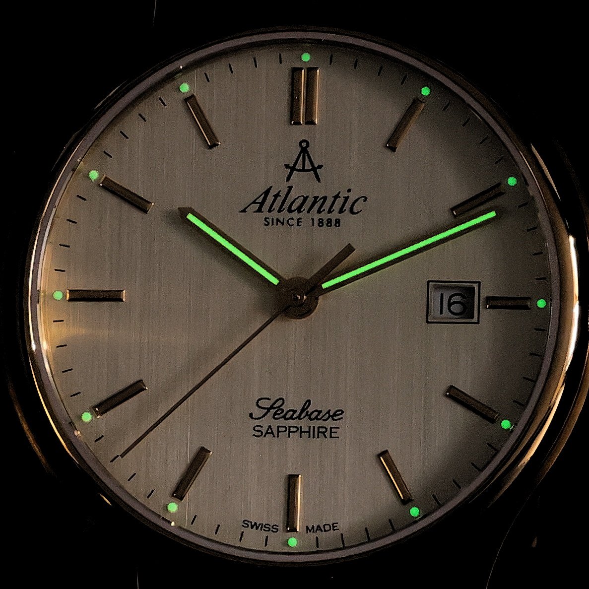 Atlantic 603434531 zegarek złoty klasyczny Seabase pasek