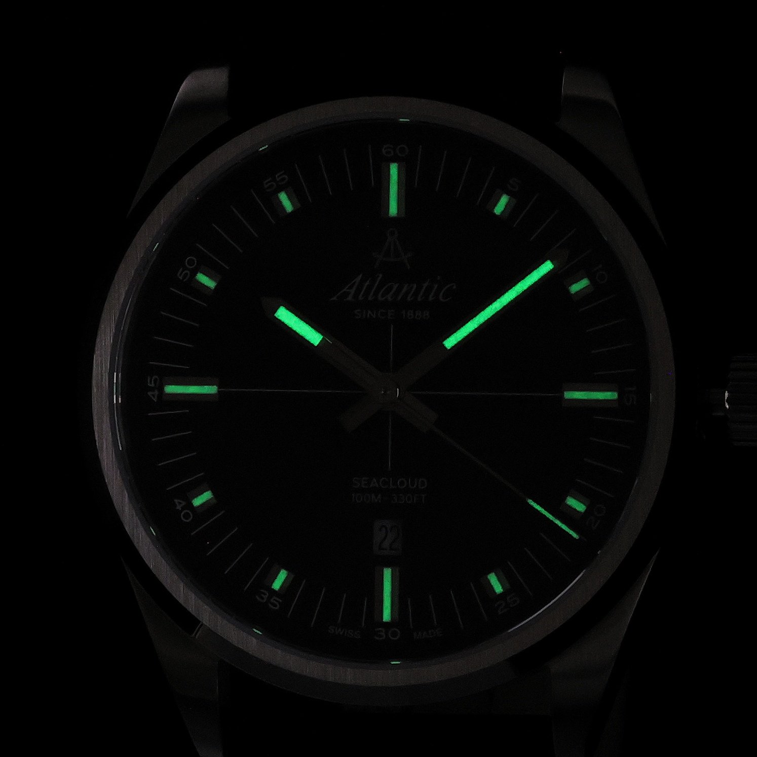 Atlantic 733614161 zegarek srebrny klasyczny Seacloud pasek