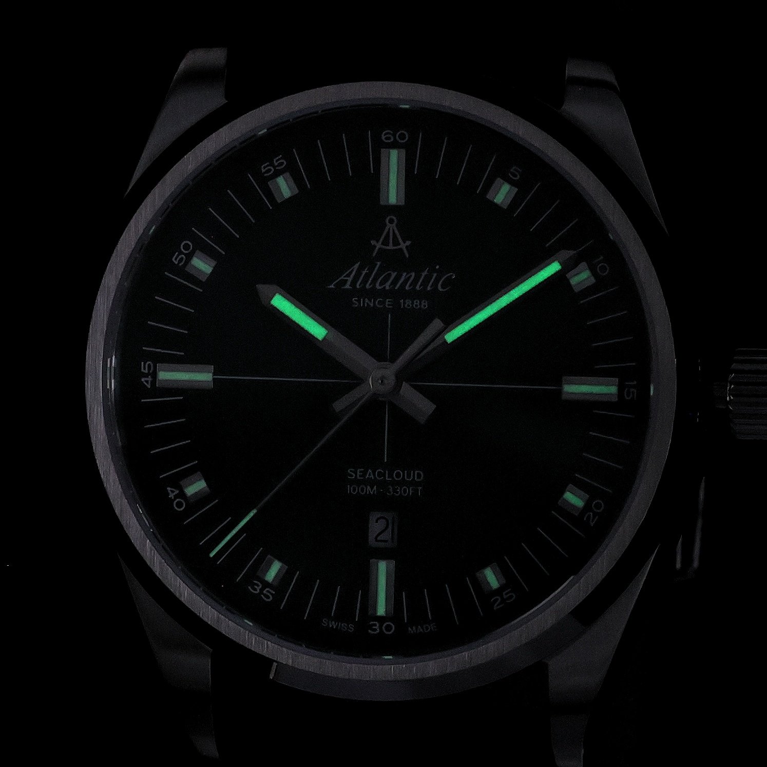 Atlantic 733614171 zegarek srebrny klasyczny Seacloud pasek
