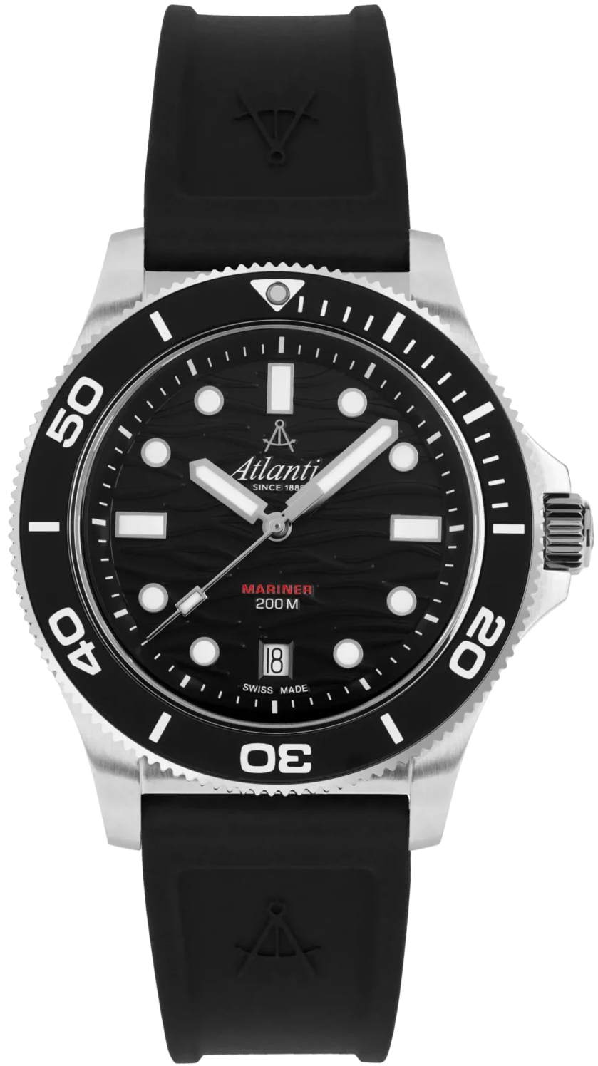  Mariner Quartz Wave Black on PU Strap Atlantic 81371.41.69PU 