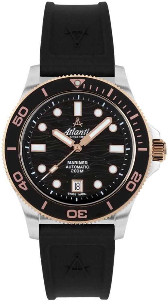 Atlantic Mariner Quartz Wave Black on PU Strap 81371.43.69RPU