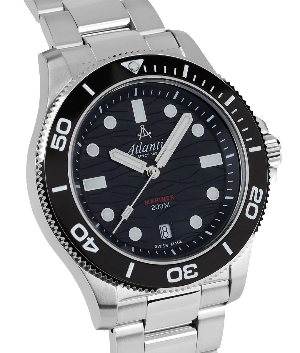 Atlantic 813764169 Mariner Mariner Quartz Wave Black zegarek męski typudiver szafirowe - miniatura 6