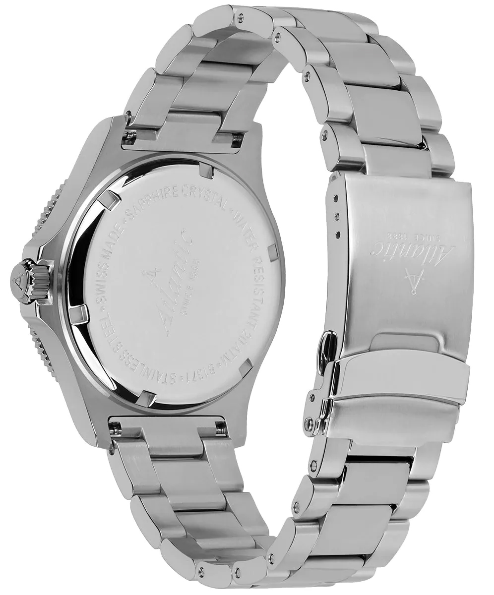 Atlantic 813764169 Mariner Quartz Wave Black Mariner typudiver zegarek srebrny - miniatura 9