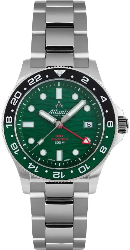 Atlantic 815764179GMT Mariner Mariner Wave Quartz GMT Green - zdjęcie 1