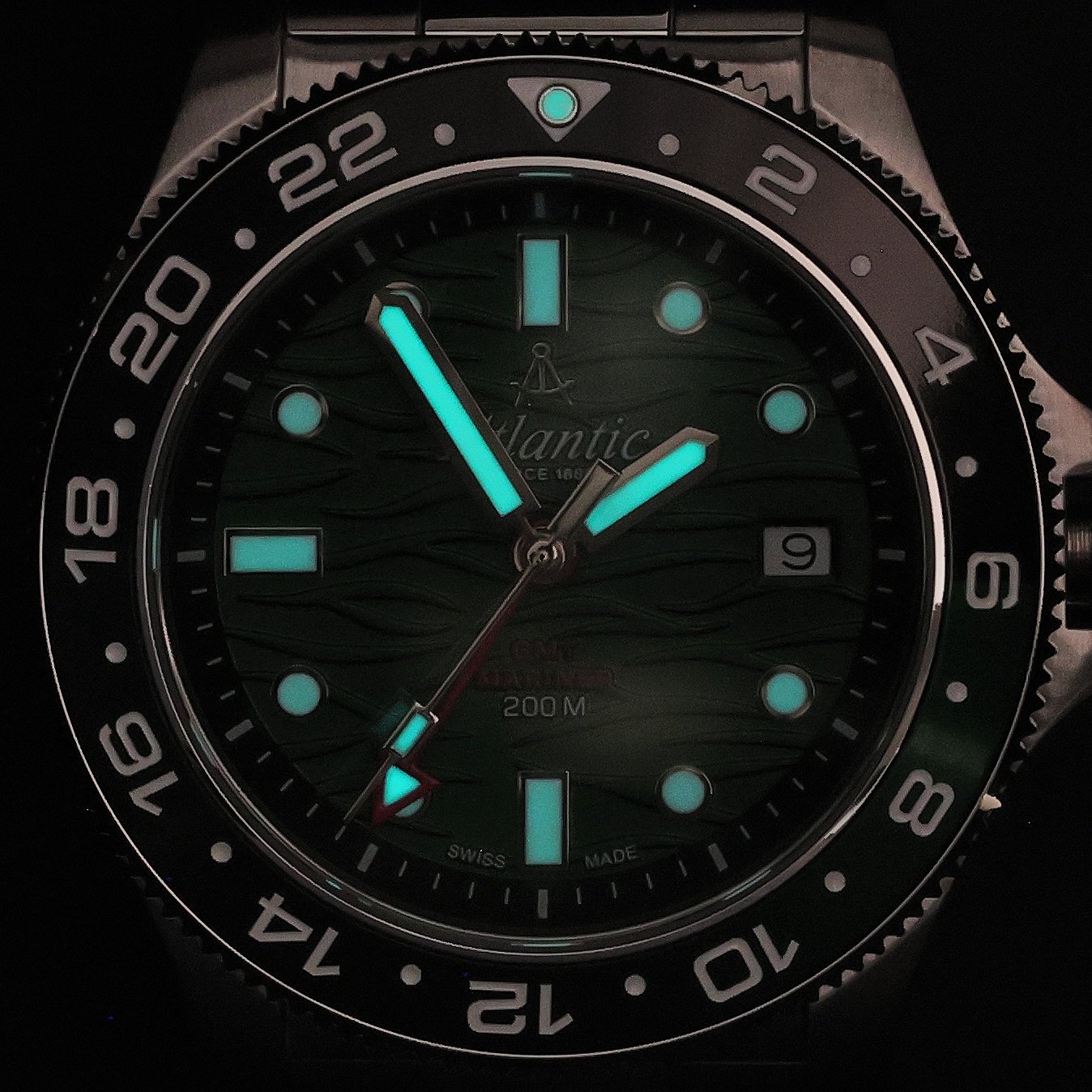 Atlantic 815764179GMT zegarek srebrny typudiver Mariner bransoleta - miniatura 5