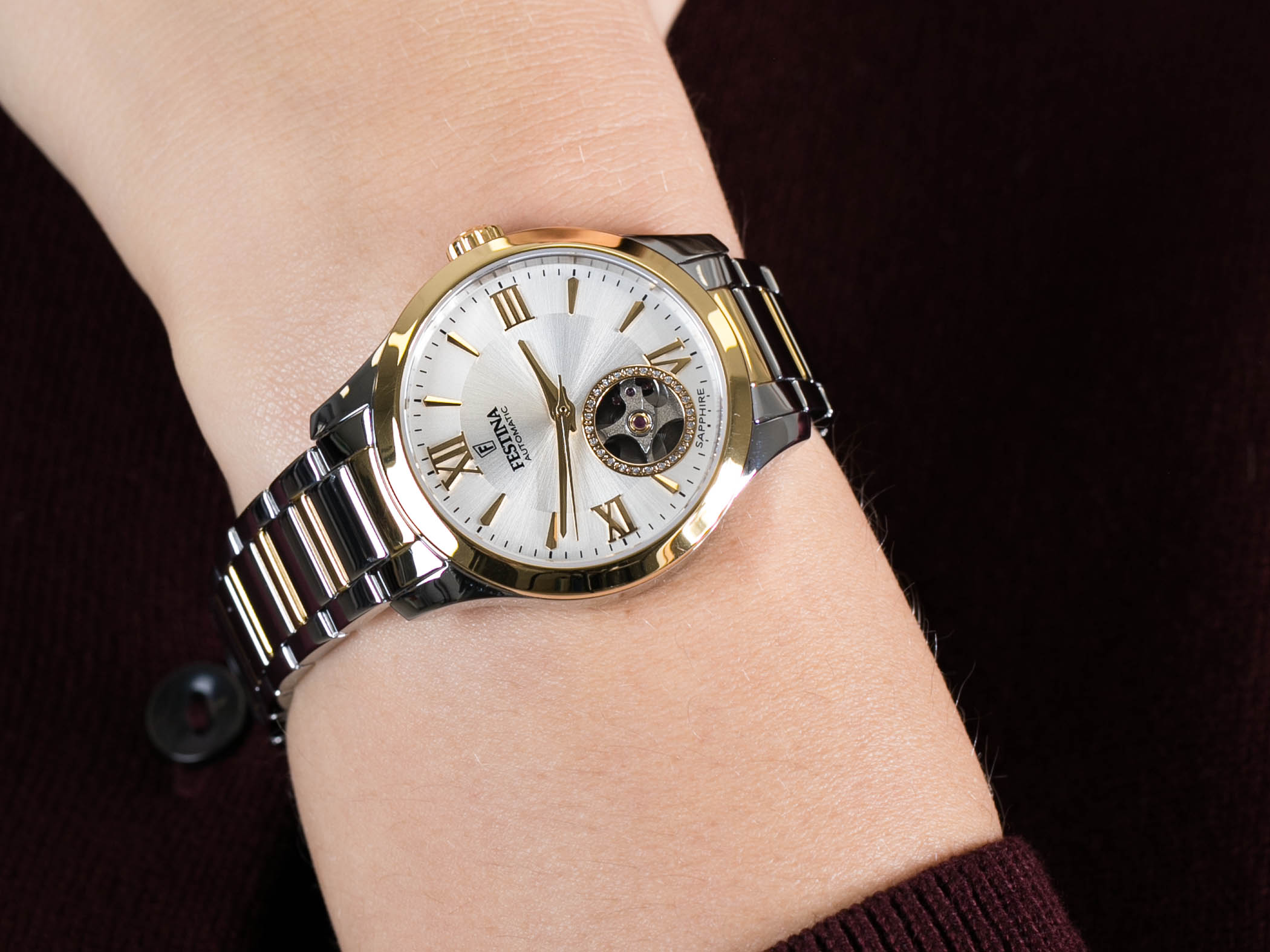 Festina F20489-1 Open Heart Automatic zegarek klasyczny Classic - miniatura 4
