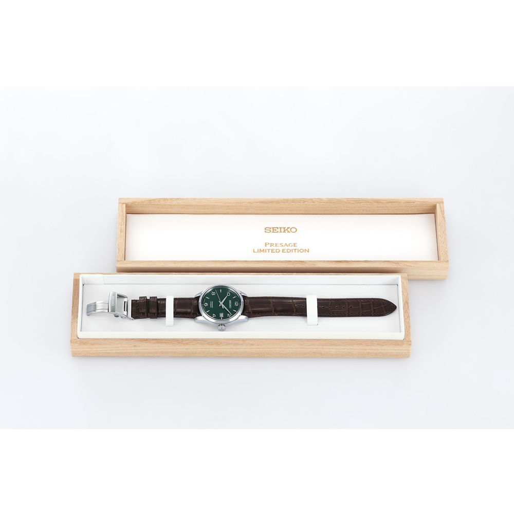zegarek Seiko SPB111J1 automatyczny męski Presage Seiko Presage Limited Edition Green Enamel Dial - miniatura 6