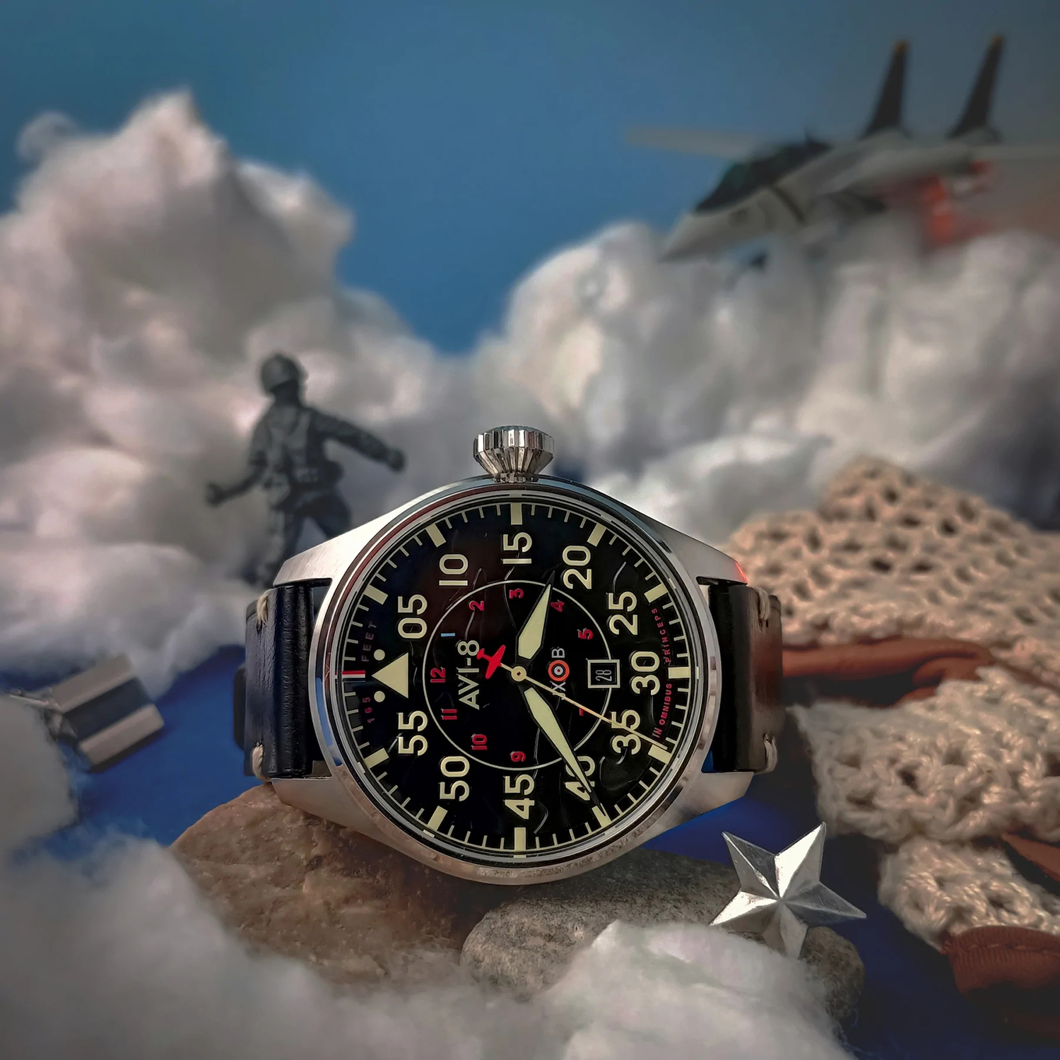 AV-4097-03 Hawker Hurricane lotniczy zegarek złoty - miniatura 4