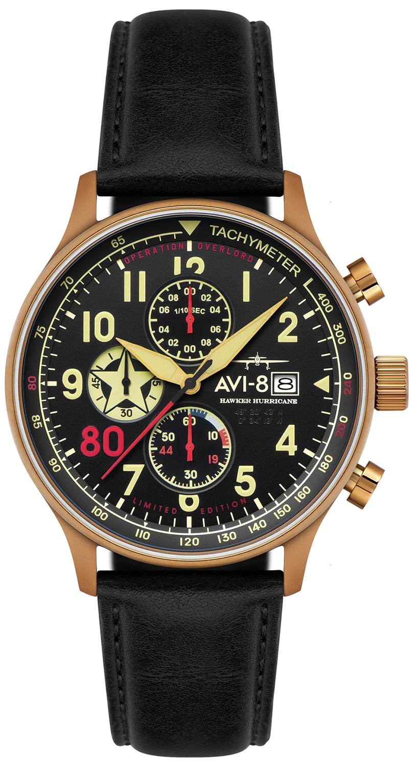 AVI-8 HAWKER HURRICANE CLASSIC CHRONOGRAPH D-DAY 80 LIMITED EDITION AV-4011-1D