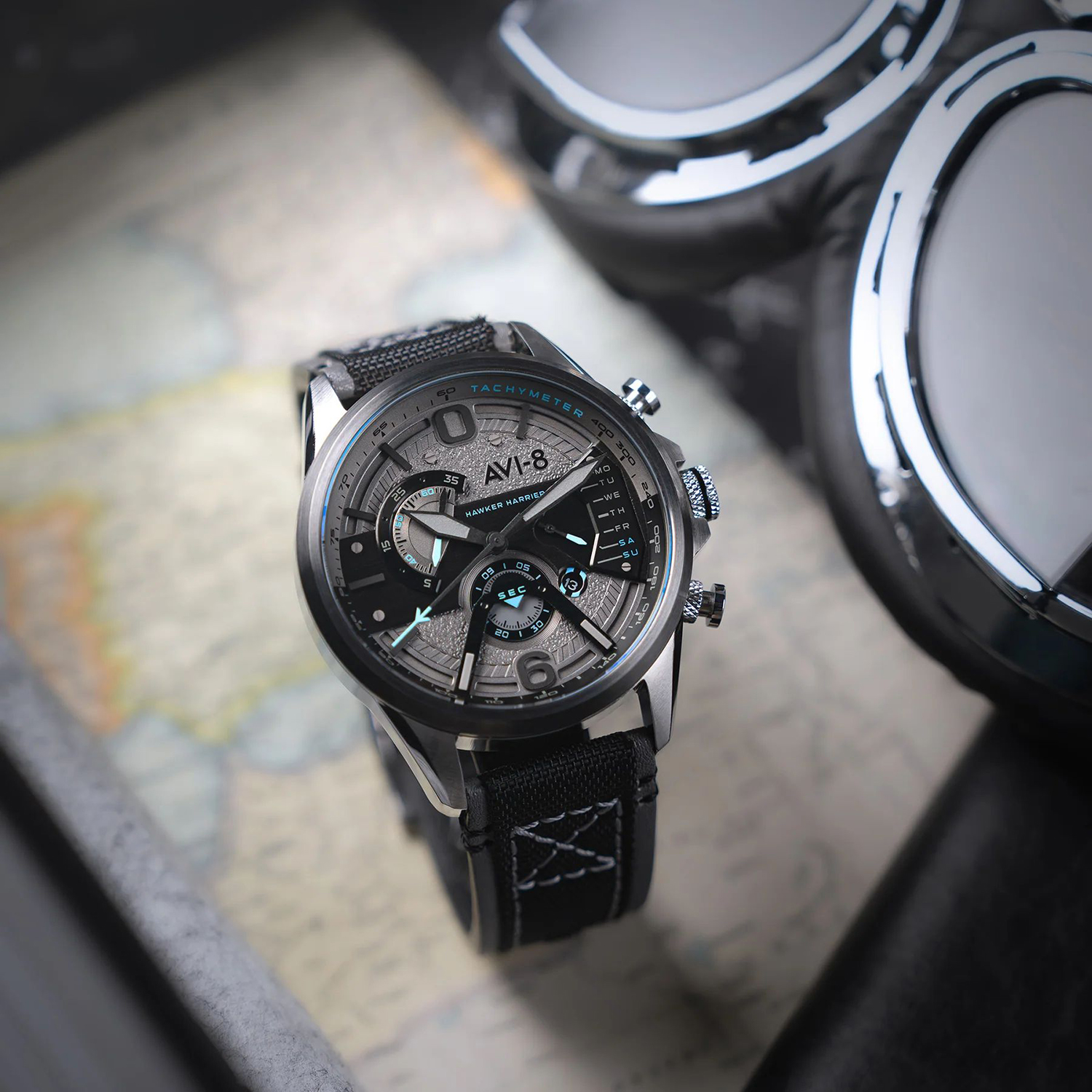 AVI-8 AV-4056-08 HAWKER HARRIER II DUAL RETROGRADE CHRONOGRAPH zegarek sportowy Hawker Harrier II - miniatura 4