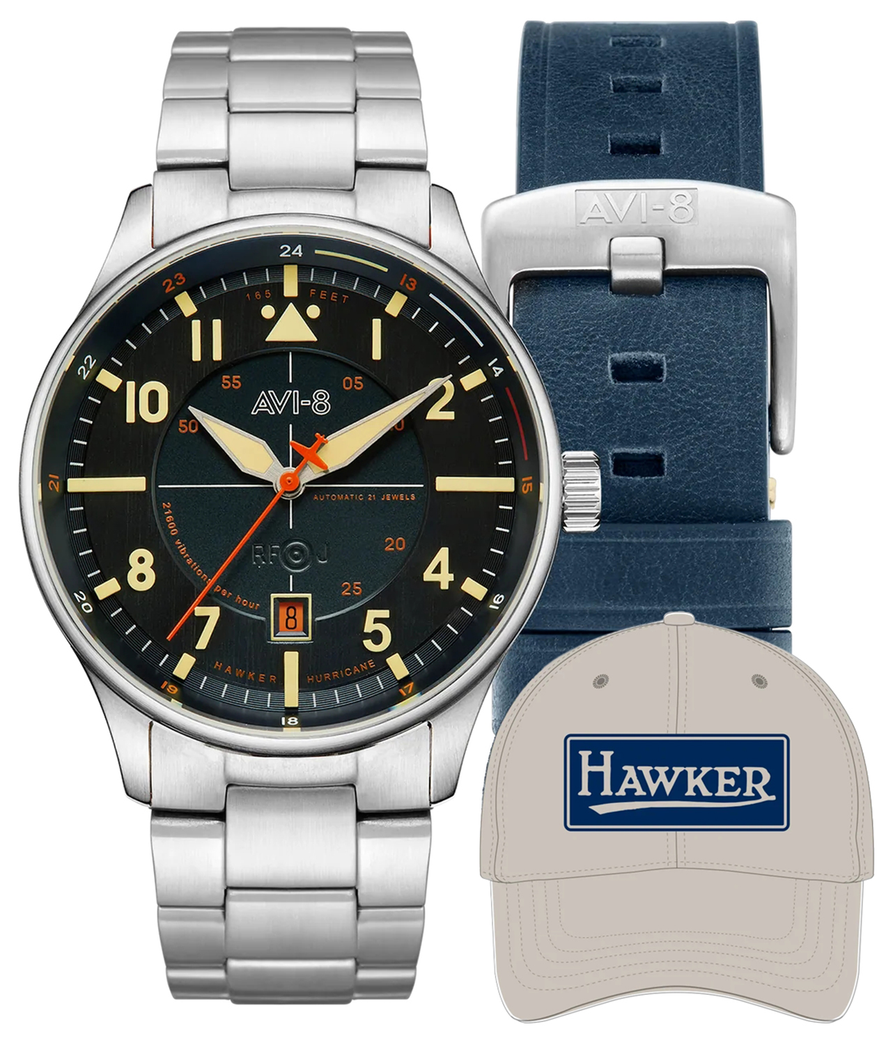 AVI-8 HAWKER HURRICANE KENT AUTOMATIC LIMITED EDITION SUSSEX GIFT SET AV-4094-44-SET